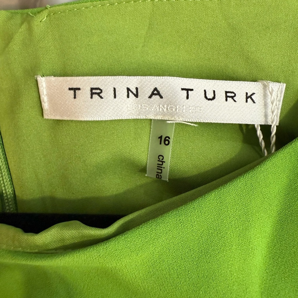 Trina Turk Green Pacifica Dress Boho Sleeveless Lined Corset Detail Size 4 NWT - Picture 9 of 10